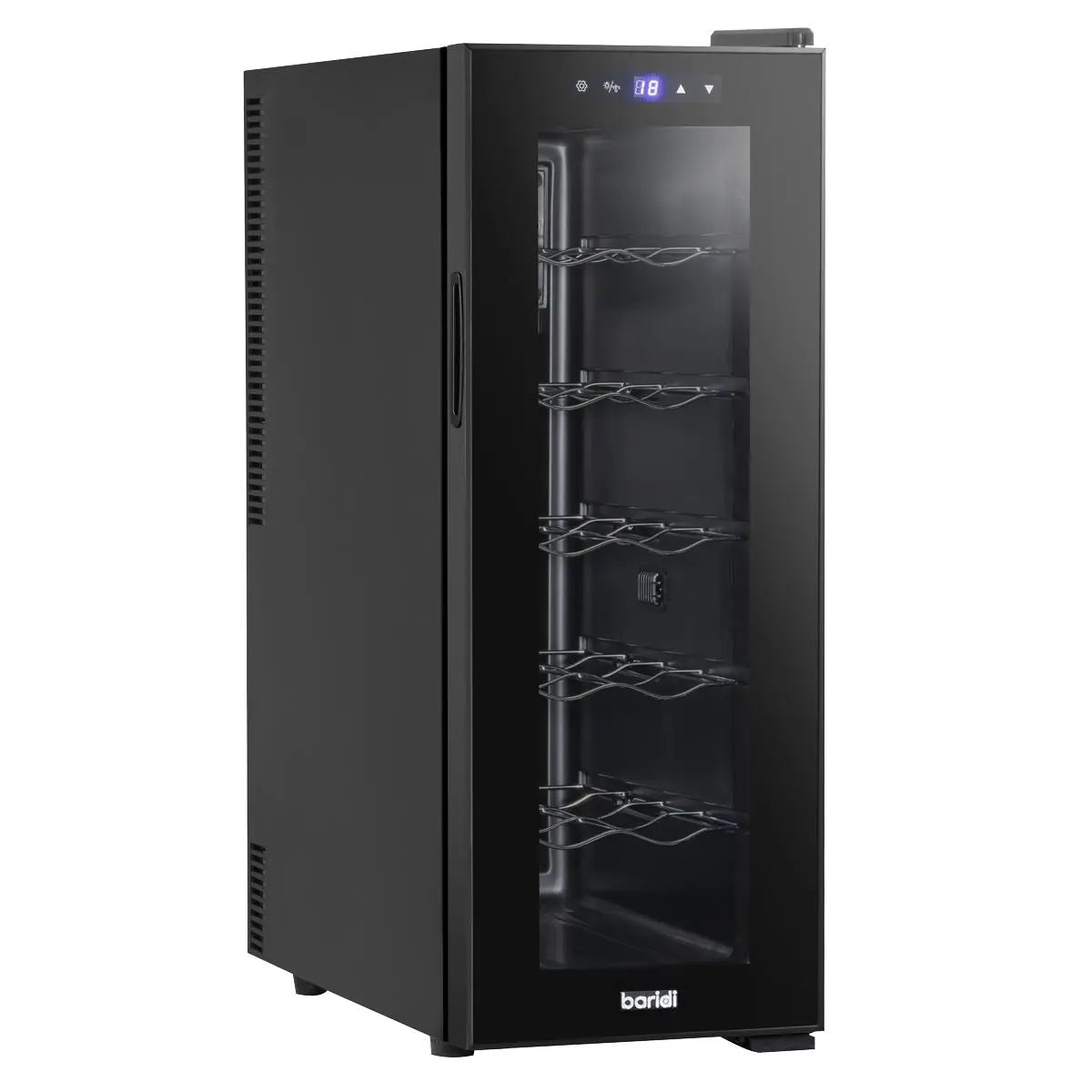 Baridi 12 Bottle Wine Cooler with Digital Touchscreen Controls & LED Light, Black  White Rose Tools