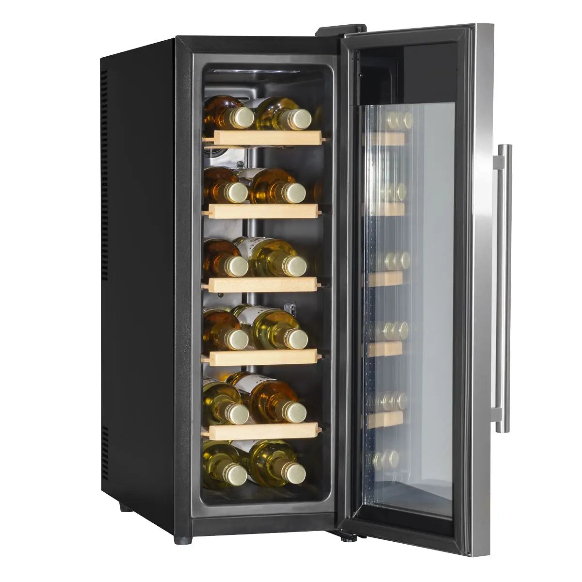 Baridi 12 Bottle Wine Cooler with Digital Touchscreen Controls & LED Light, Stainless Steel  White Rose Tools