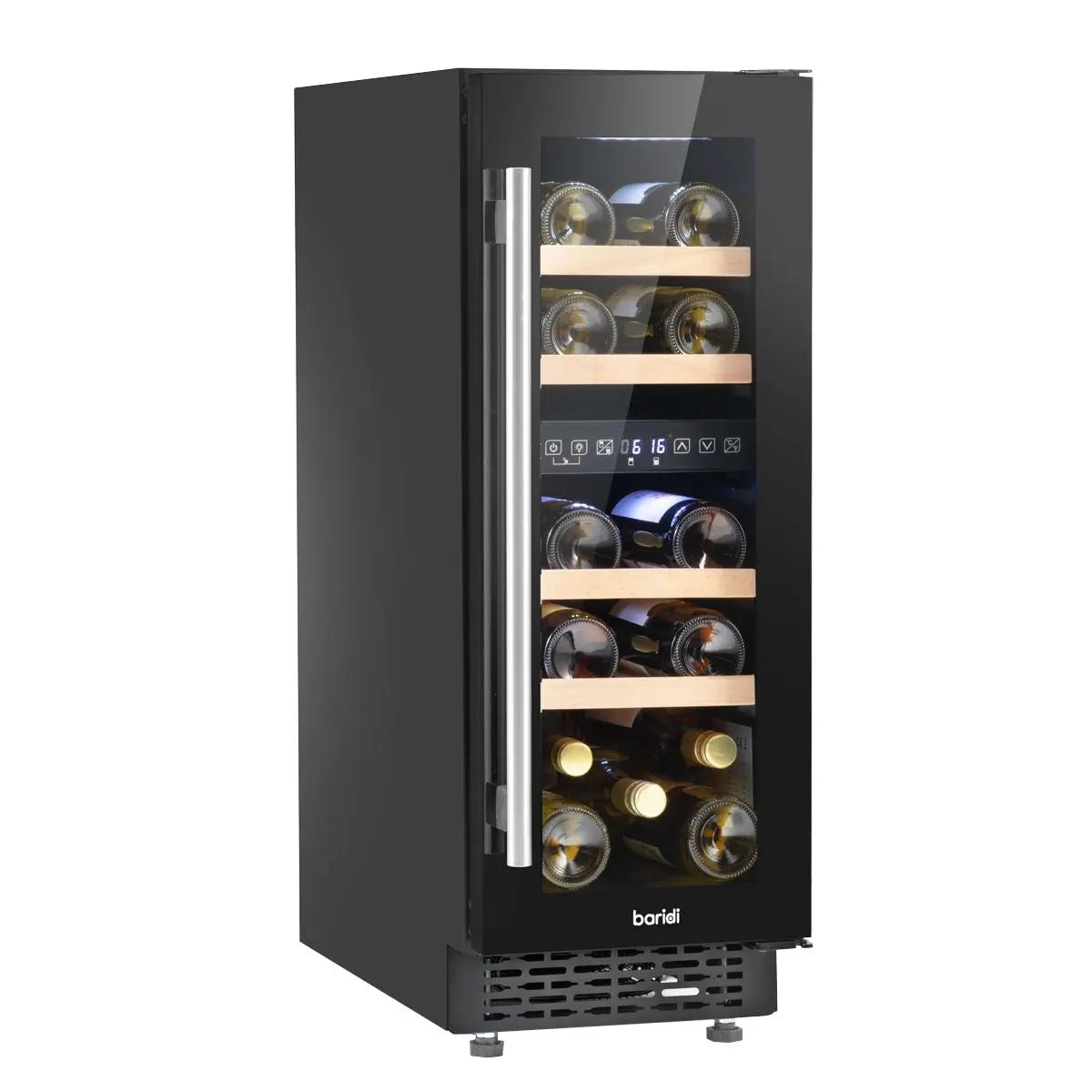 Baridi 17 Bottle Dual Zone Slim 30cm Wine Cooler, Touch Screen, Black  White Rose Tools