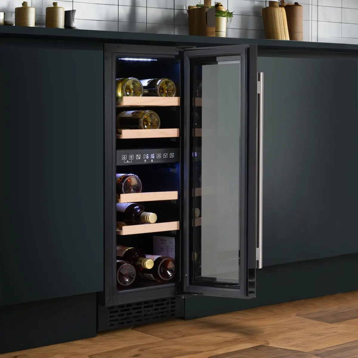 Baridi 17 Bottle Dual Zone Slim 30cm Wine Cooler, Touch Screen, Black  White Rose Tools