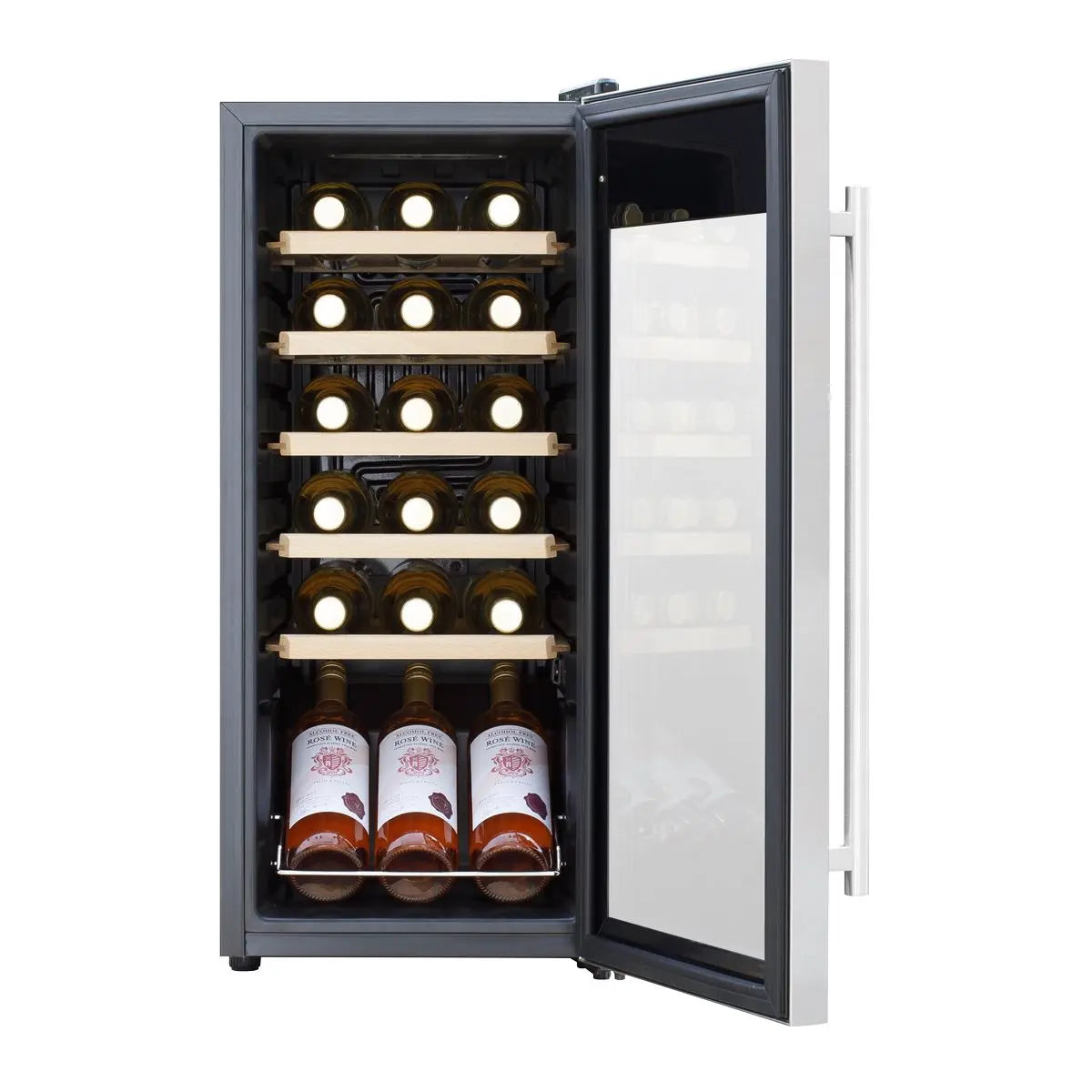 Baridi 18 Bottle Wine Fridge Cooler & Touch Control, LED Light, Stainless Steel  White Rose Tools