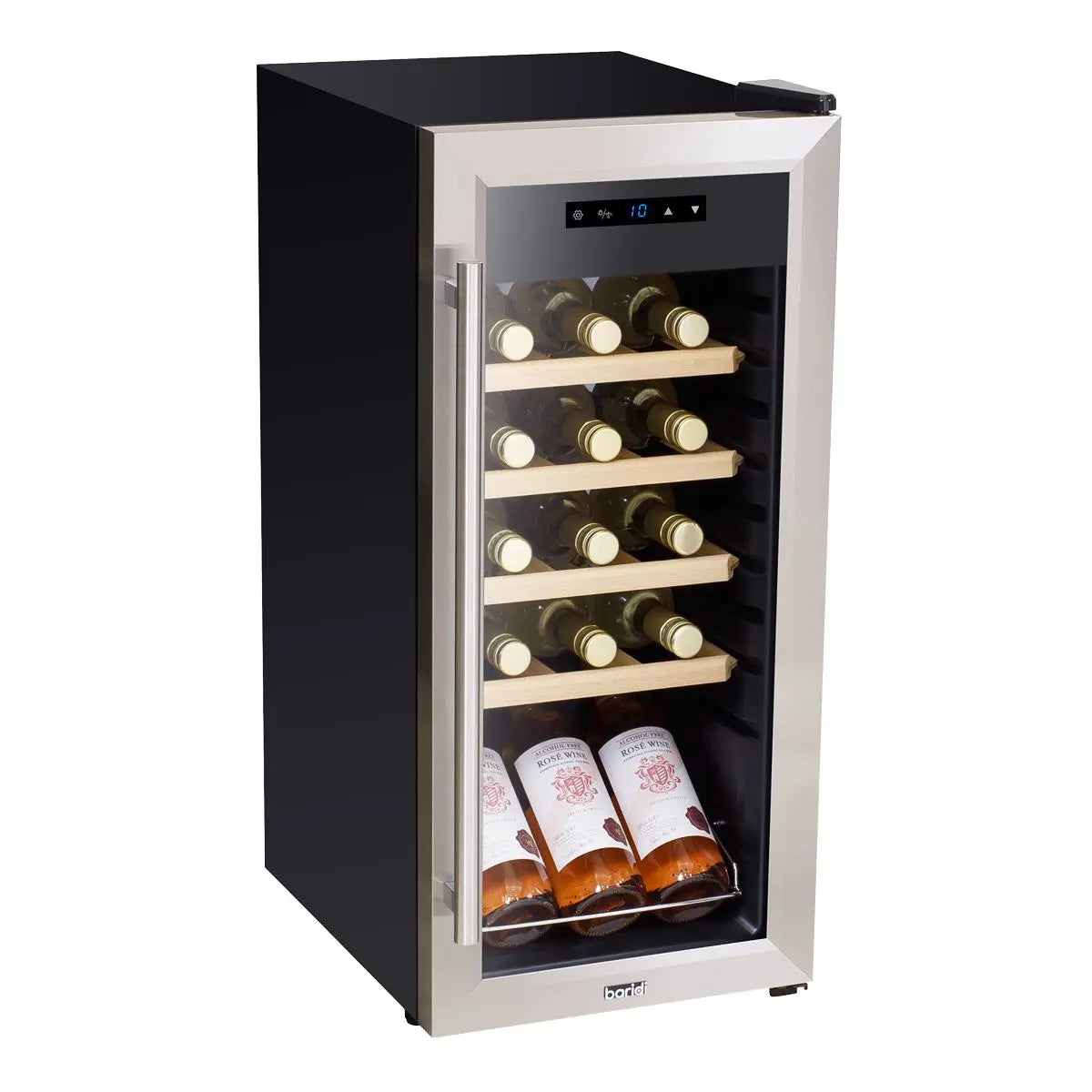 Baridi 18 Bottle Wine Fridge Cooler & Touch Control, LED Light, Stainless Steel  White Rose Tools