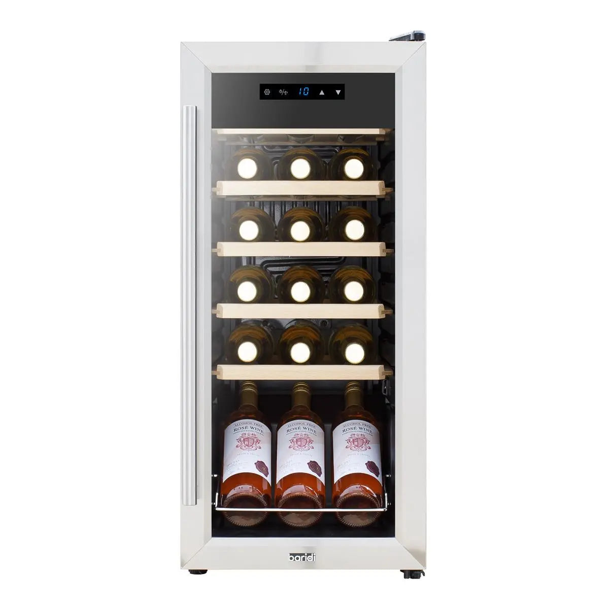Baridi 18 Bottle Wine Fridge Cooler & Touch Control, LED Light, Stainless Steel  White Rose Tools