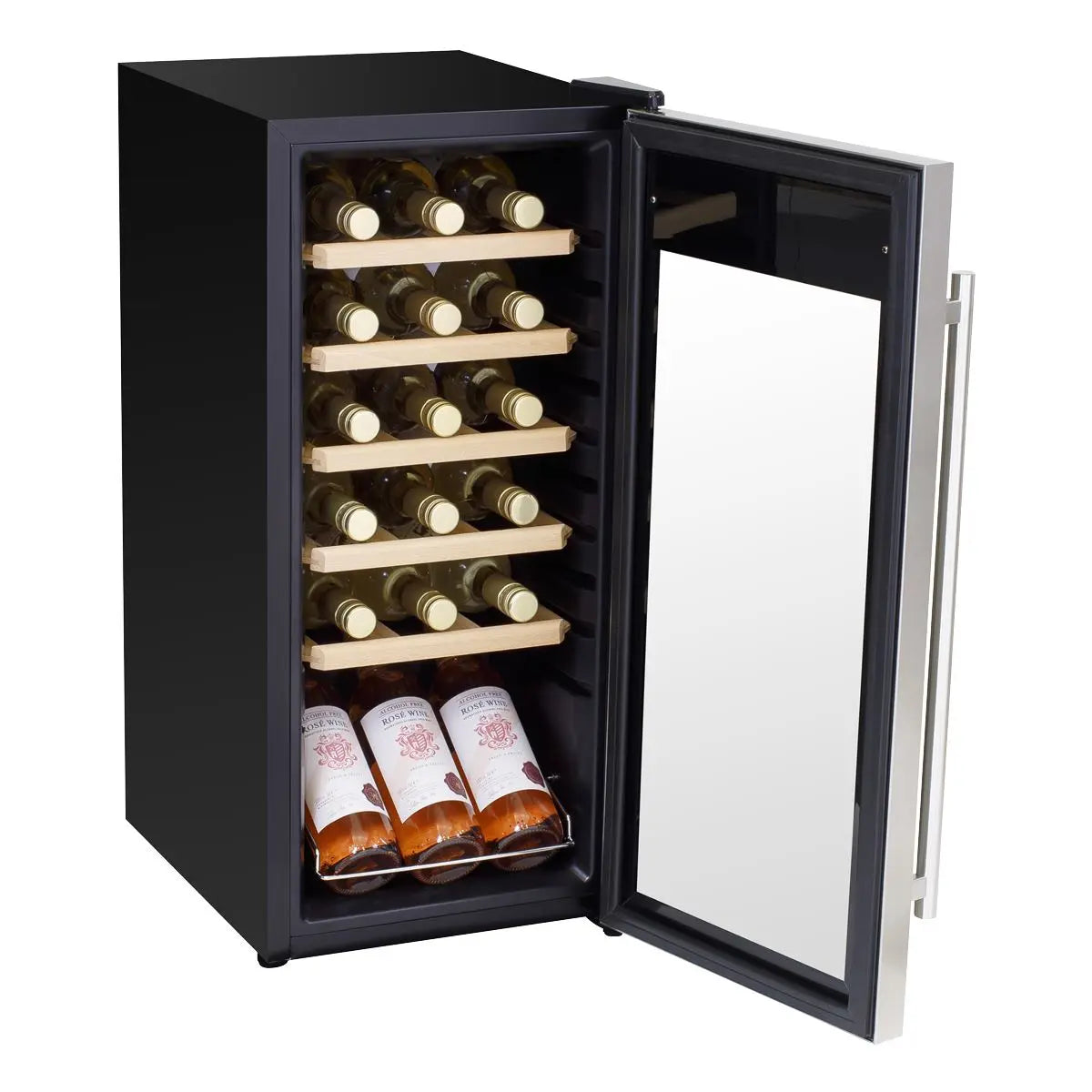 Baridi 18 Bottle Wine Fridge Cooler & Touch Control, LED Light, Stainless Steel  White Rose Tools