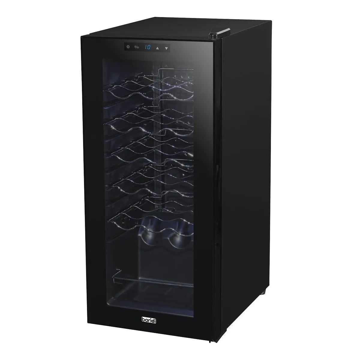Baridi 18 Bottle Wine Fridge with Digital Touchscreen Controls & LED Light, Black  White Rose Tools