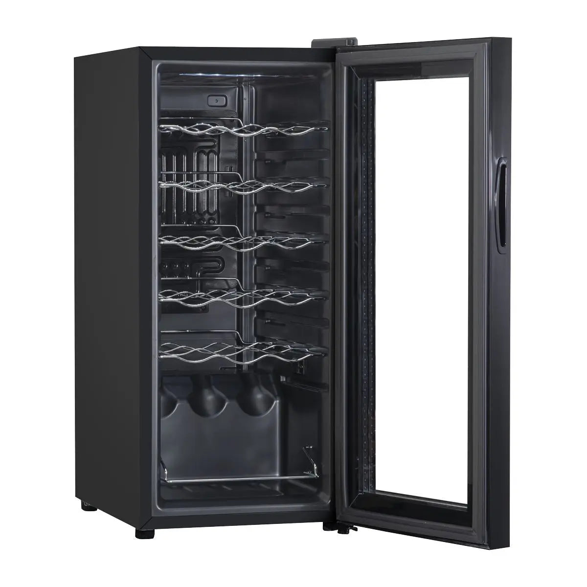 Baridi 18 Bottle Wine Fridge with Digital Touchscreen Controls & LED Light, Black  White Rose Tools