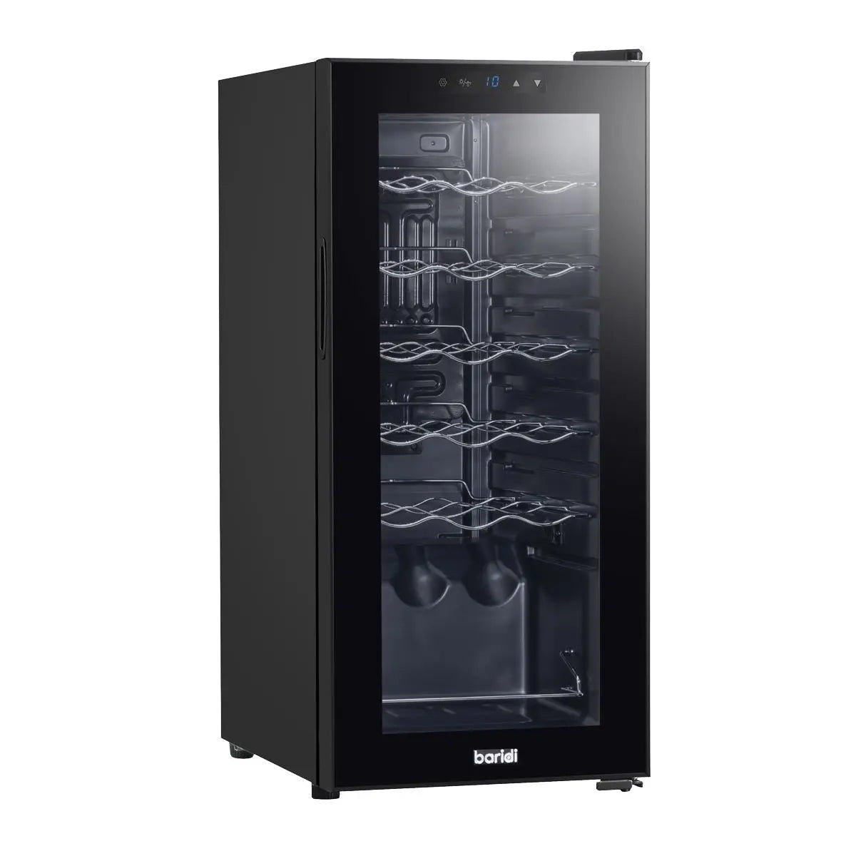 Baridi 18 Bottle Wine Fridge with Digital Touchscreen Controls & LED Light, Black  White Rose Tools