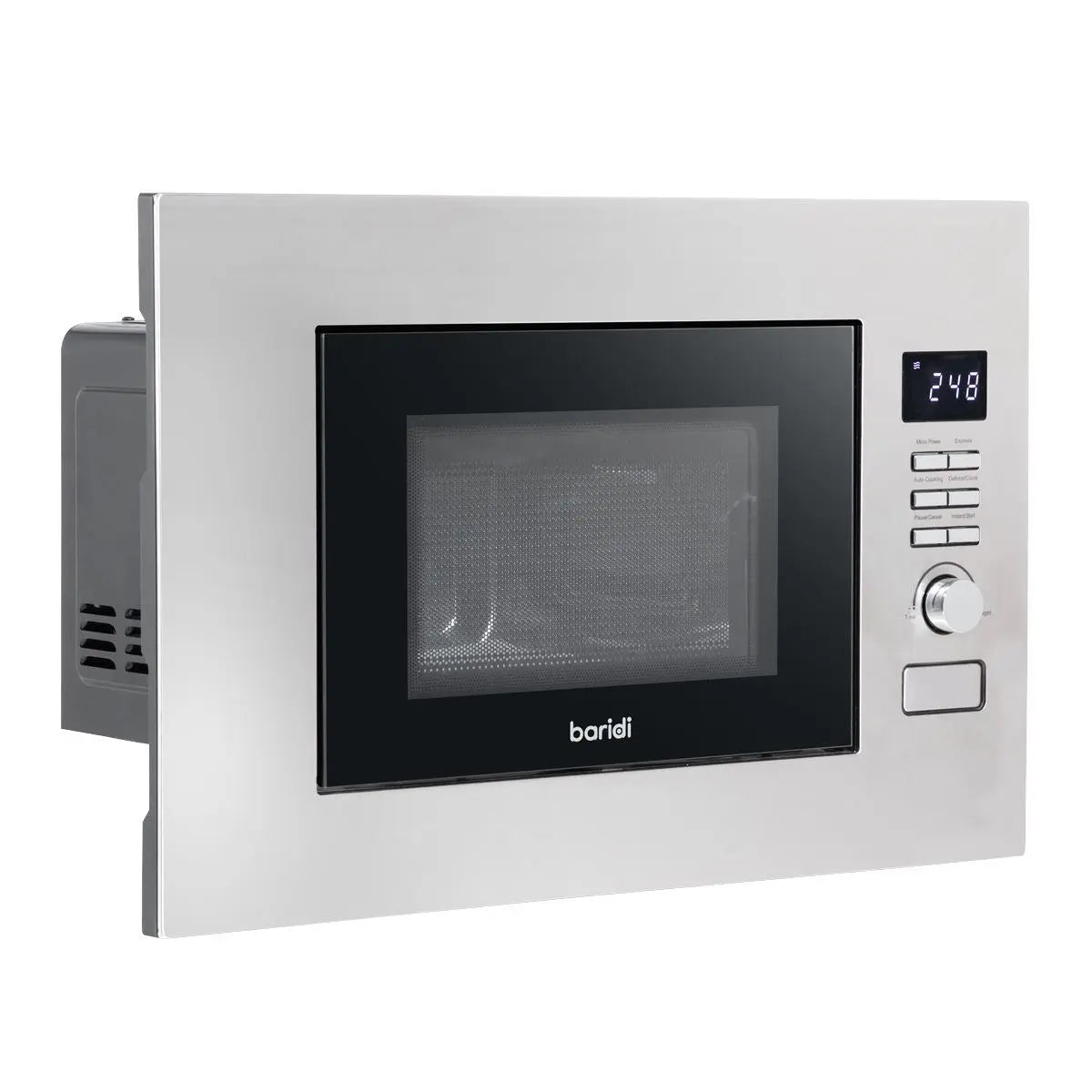 Baridi 20L Integrated Microwave Oven, 800W, Stainless Steel  White Rose Tools