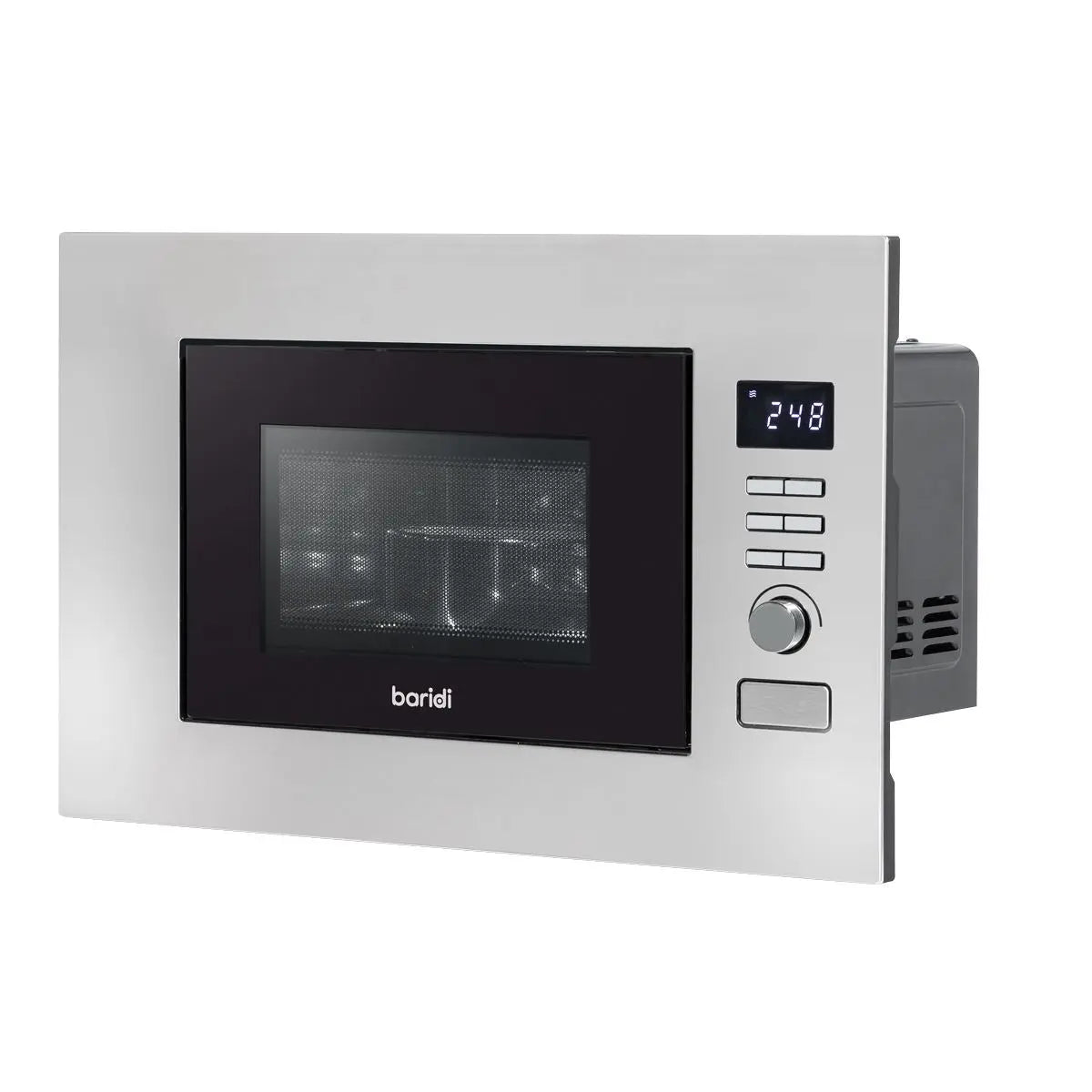 Baridi 20L Integrated Microwave Oven, 800W, Stainless Steel  White Rose Tools