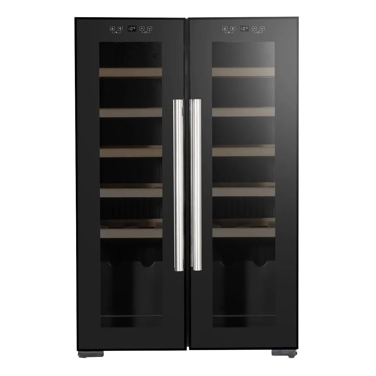 Baridi 24 Bottle Dual Zone Wine Cooler, Fridge, Touch Screen, LED Light Black and Mirror Glass Door  White Rose Tools