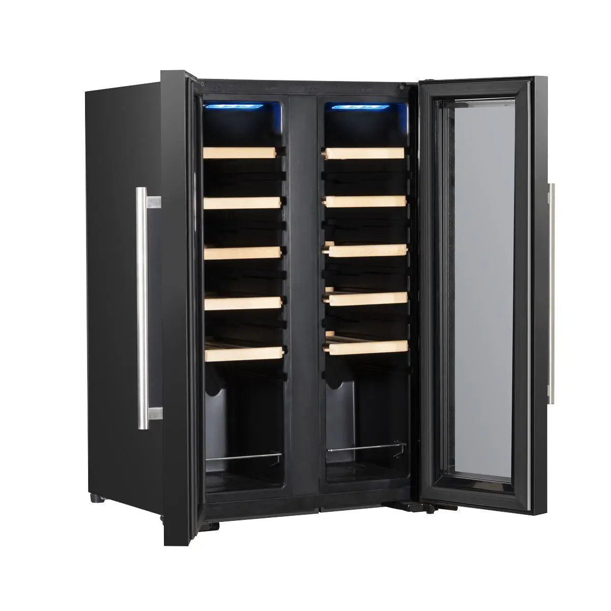 Baridi 24 Bottle Dual Zone Wine Cooler, Fridge, Touch Screen, LED Light Black and Mirror Glass Door  White Rose Tools
