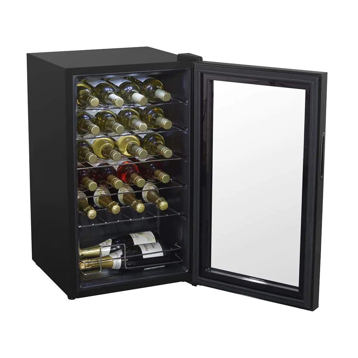 Baridi 24 Bottle Wine Fridge with Digital Touchscreen Controls & LED Light, Black  White Rose Tools
