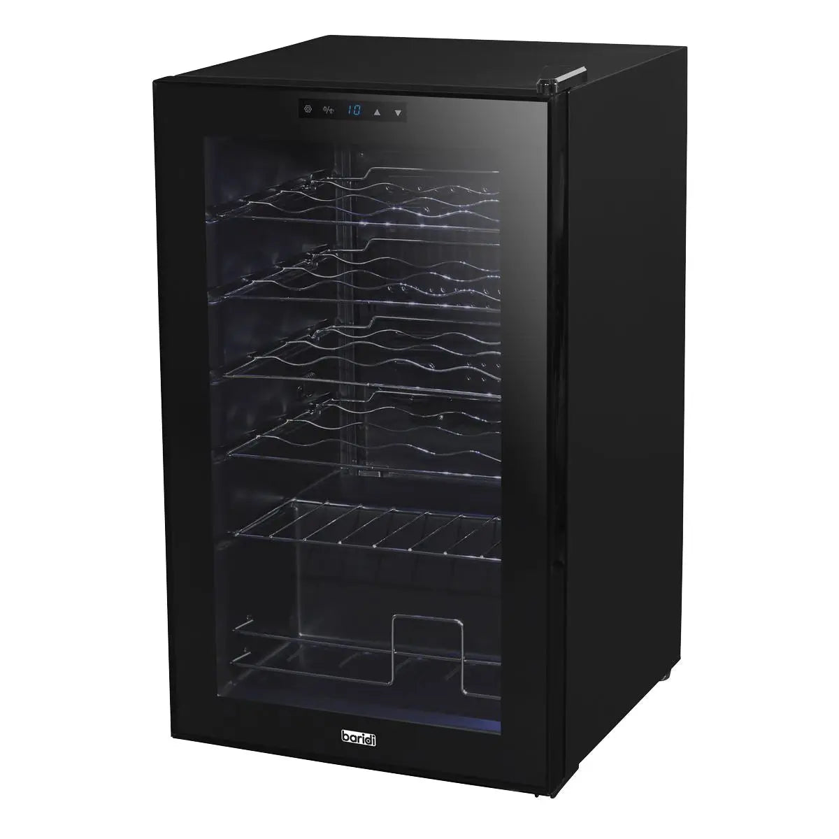 Baridi 24 Bottle Wine Fridge with Digital Touchscreen Controls & LED Light, Black  White Rose Tools