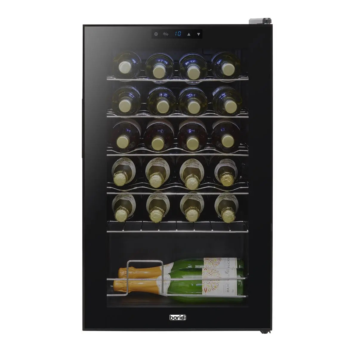 Baridi 24 Bottle Wine Fridge with Digital Touchscreen Controls & LED Light, Black  White Rose Tools
