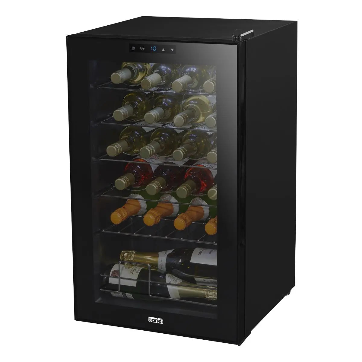 Baridi 24 Bottle Wine Fridge with Digital Touchscreen Controls & LED Light, Black  White Rose Tools