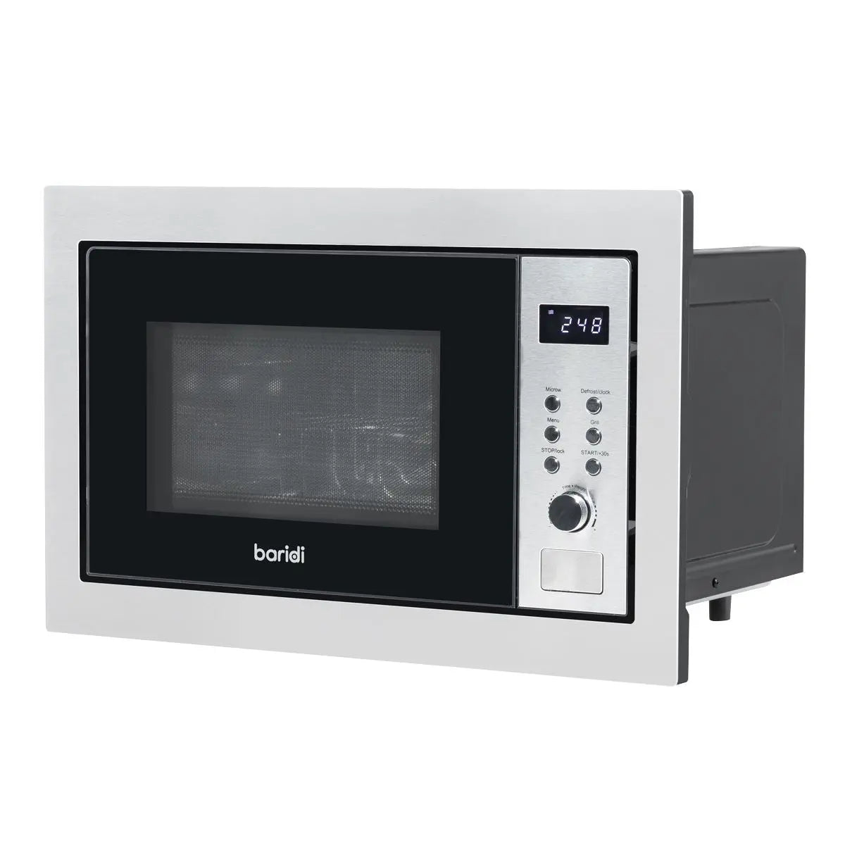 Baridi 25L Integrated Microwave Oven with Grill, 900W, Stainless Steel  White Rose Tools