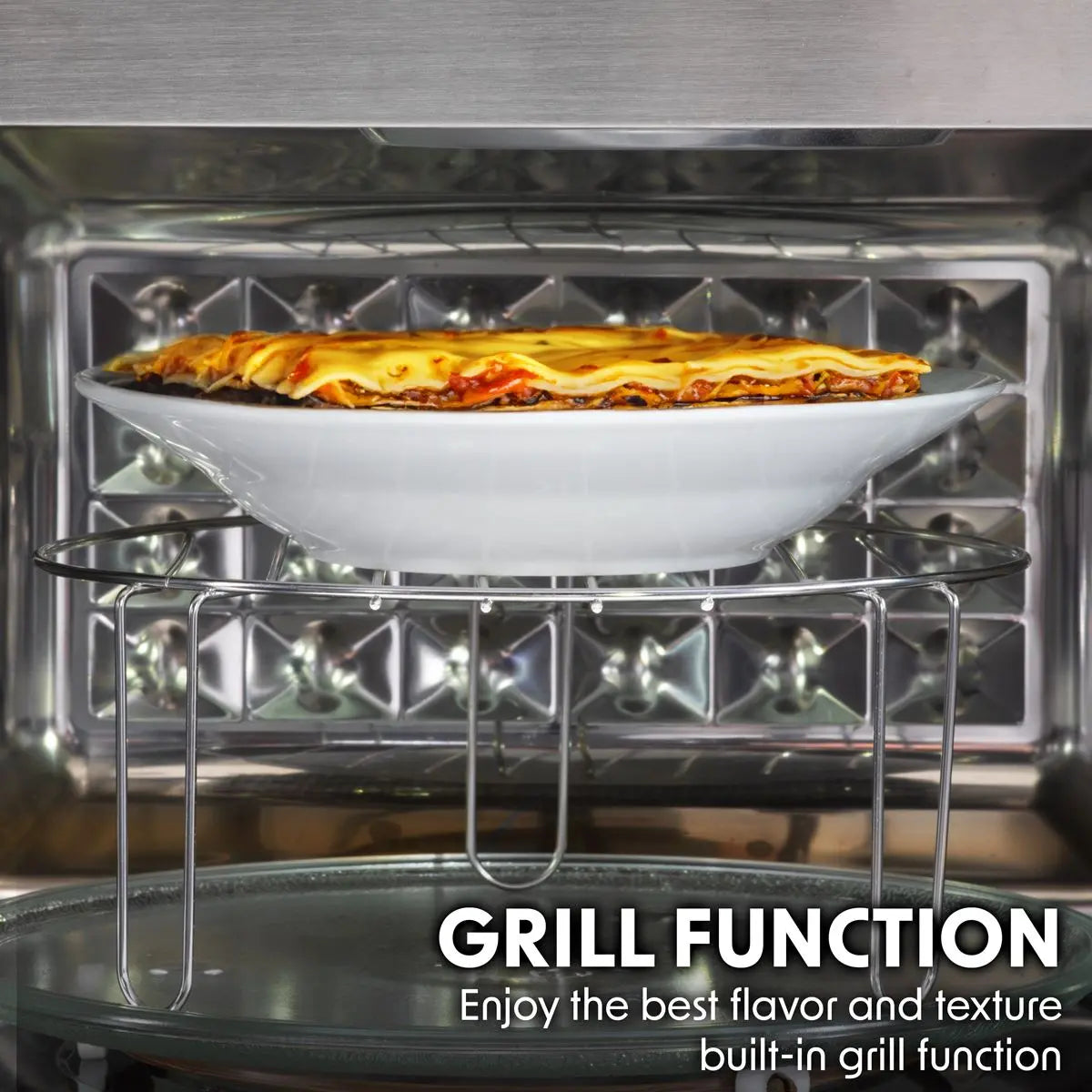 Baridi 25L Integrated Microwave Oven with Grill, 900W, Stainless Steel  White Rose Tools