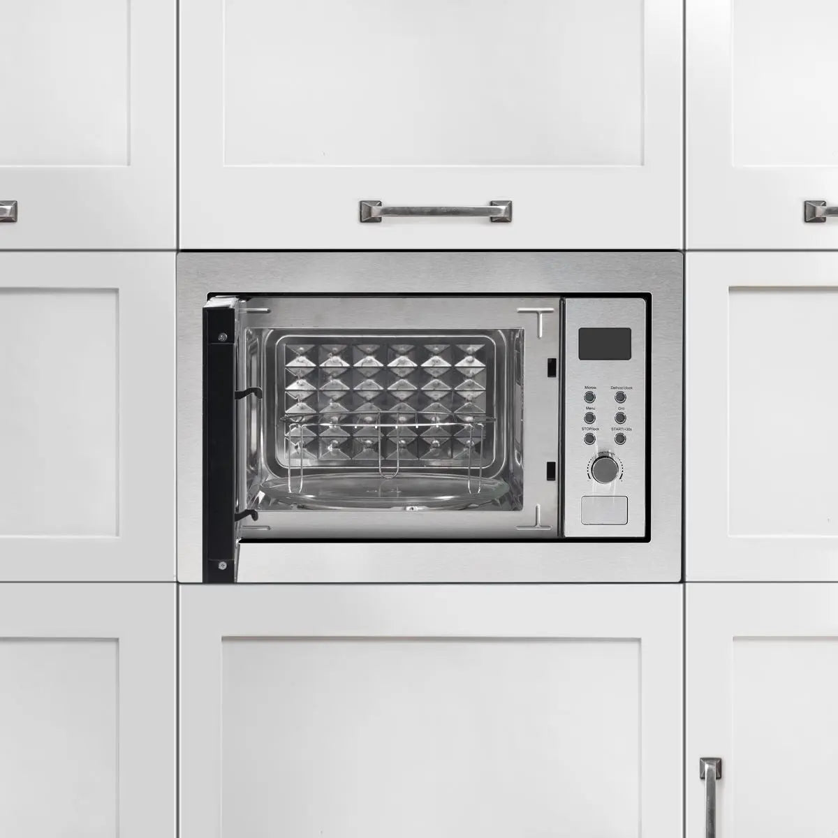 Baridi 25L Integrated Microwave Oven with Grill, 900W, Stainless Steel  White Rose Tools