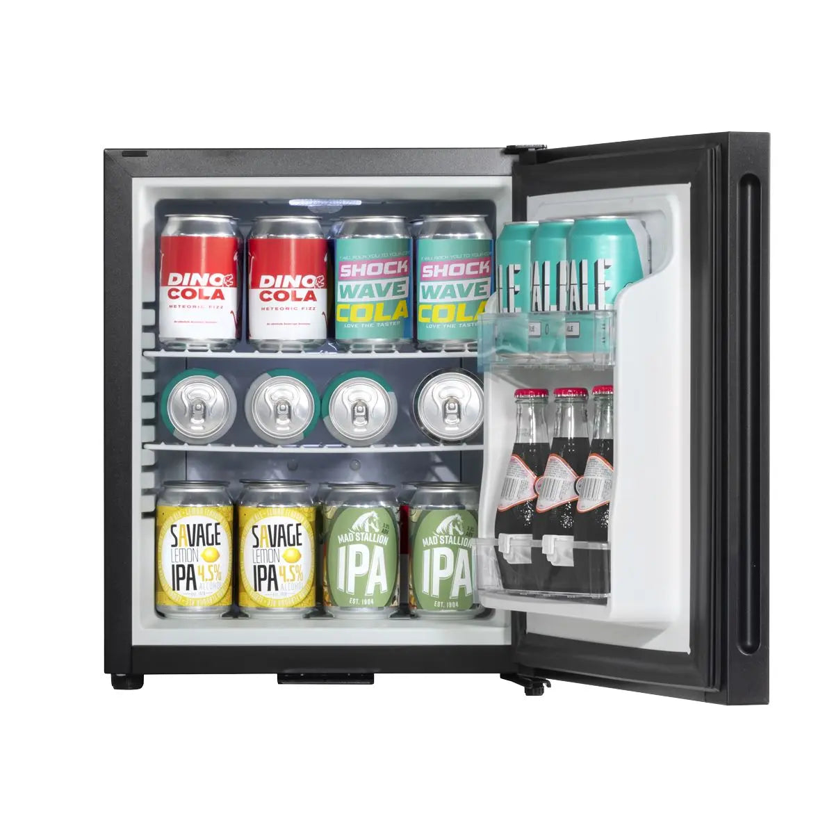 Baridi 25L Ultra Quiet Drinks & Wine Mini Cooler Fridge with LED Light, Black  White Rose Tools