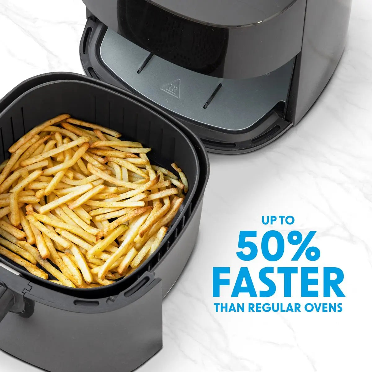 Baridi 3.5L Low Fat Air Fryer with Digital Rapid Air Oil Free Circulation System, 1300W, 8 Presets  White Rose Tools