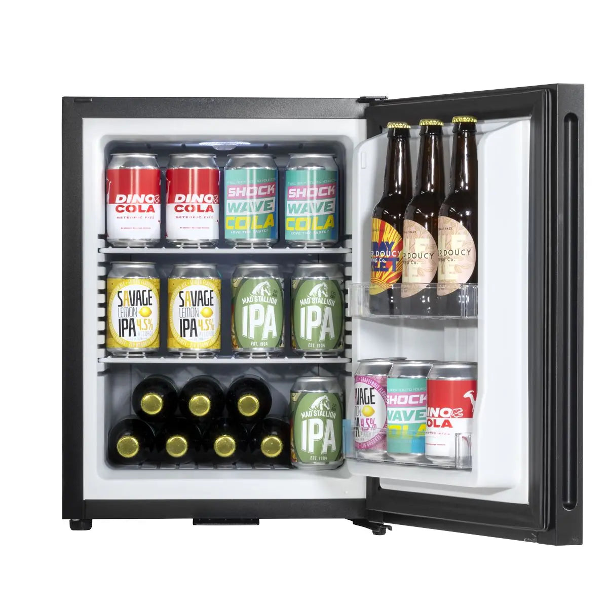 Baridi 35L Ultra Quiet Drinks & Wine Mini Cooler Fridge with LED Light, Black  White Rose Tools