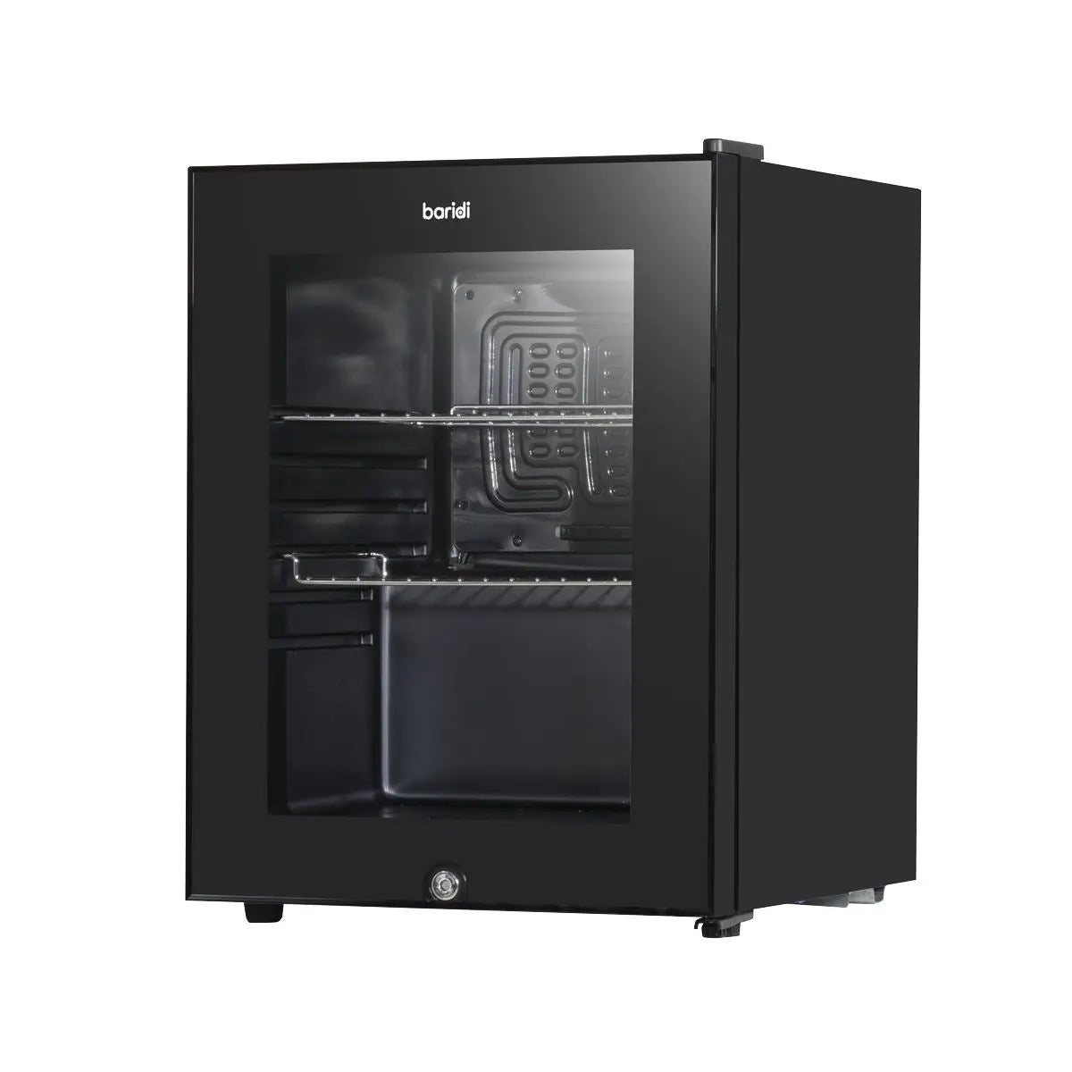 Baridi 40L Drinks Mini Fridge with LED Light, Black and Glass Door  White Rose Tools