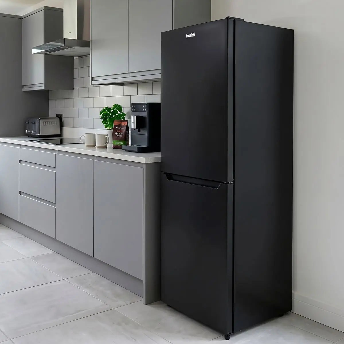 Baridi 50/50 Smart Frost Fridge Freezer 254L Capacity – Black  White Rose Tools