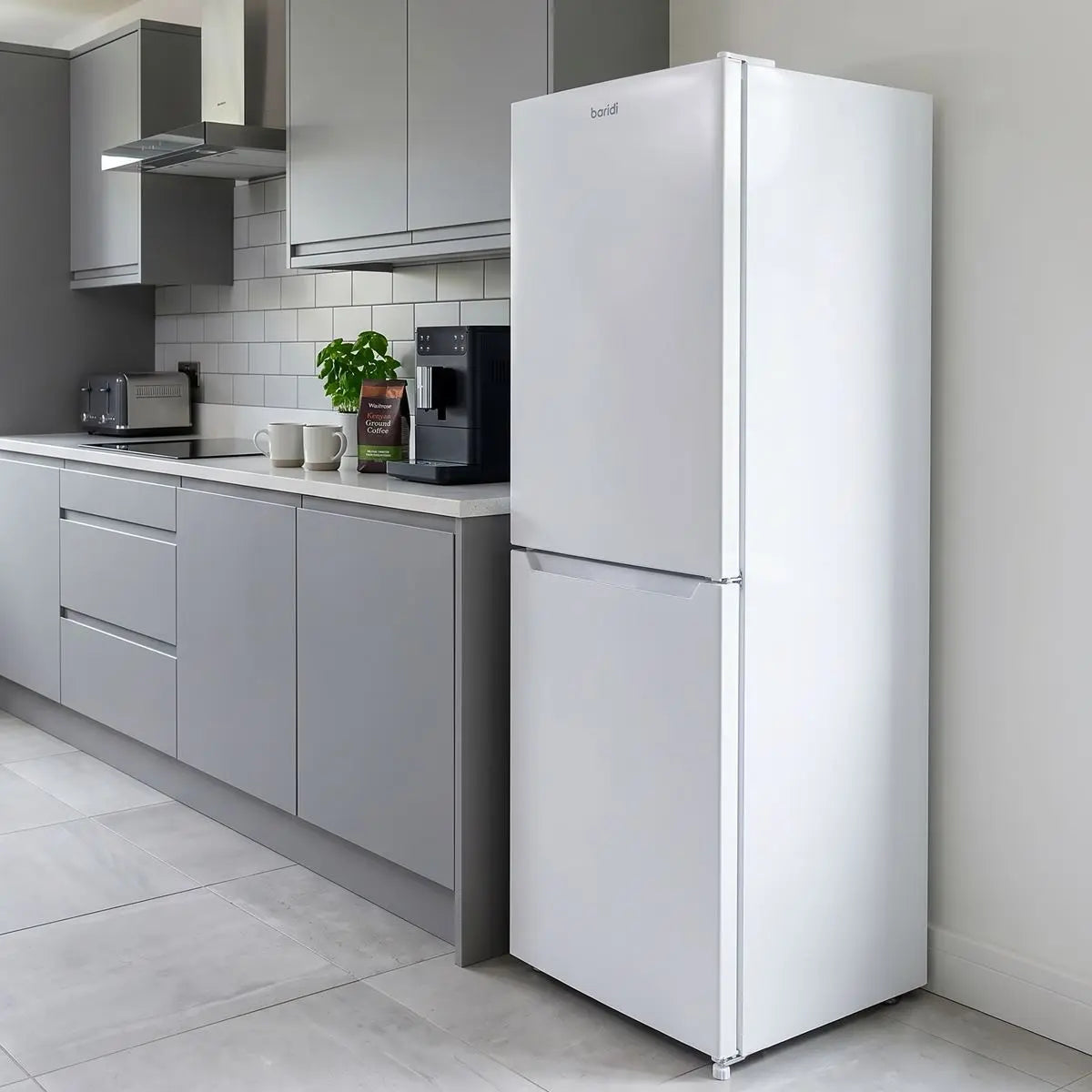 Baridi 50/50 Smart Frost Fridge Freezer 254L Capacity – White  White Rose Tools