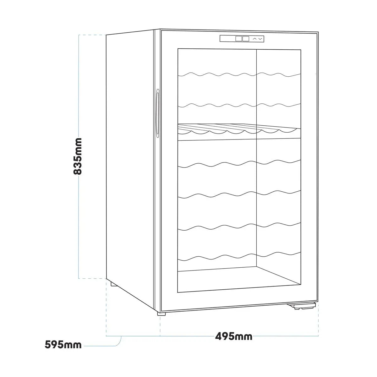 Baridi 52 Bottle Dual Zone Wine Cooler, Fridge, Touch Screen Controls, LED - Black  White Rose Tools