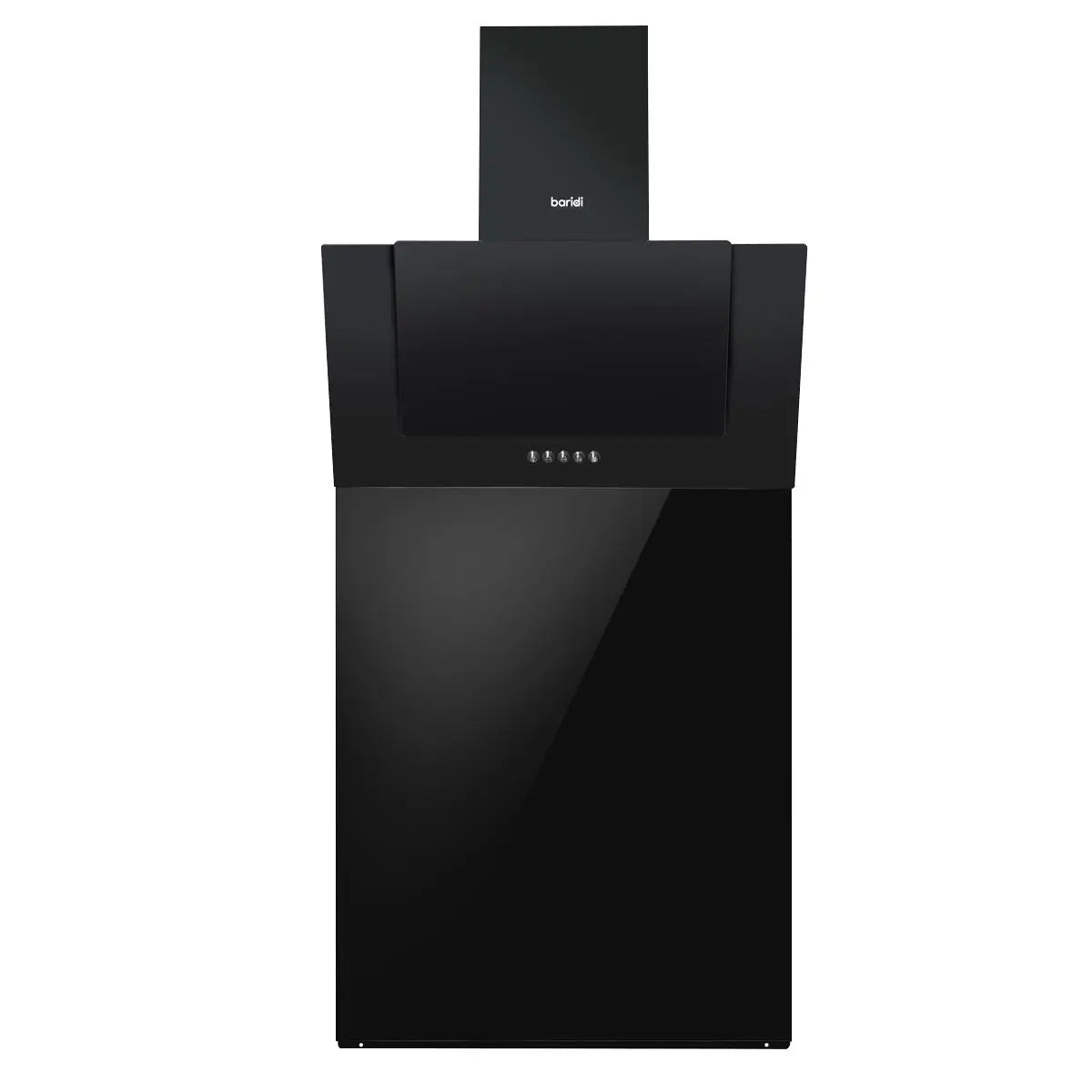 Baridi 60cm Angled Chimney Cooker Hood with Carbon Filters & Black Glass Splashback, LED Lamp, Black Glass  White Rose Tools