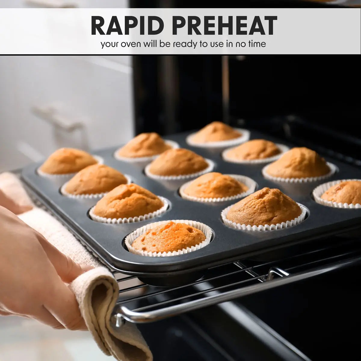 Baridi 60cm Built-In Fan Assisted, Single, Integrated 10 Function Electric Oven, Touchscreen Controls, 72L Capacity, Black  White Rose Tools
