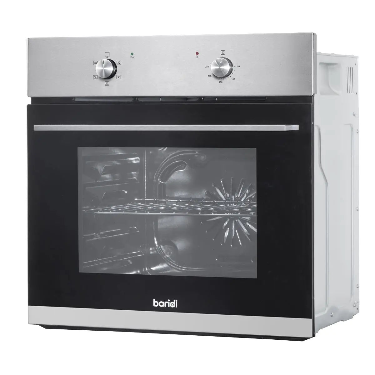 Baridi 60cm Built-In Five Function Fan Assisted Oven, 55L Capacity, Stainless Steel  White Rose Tools