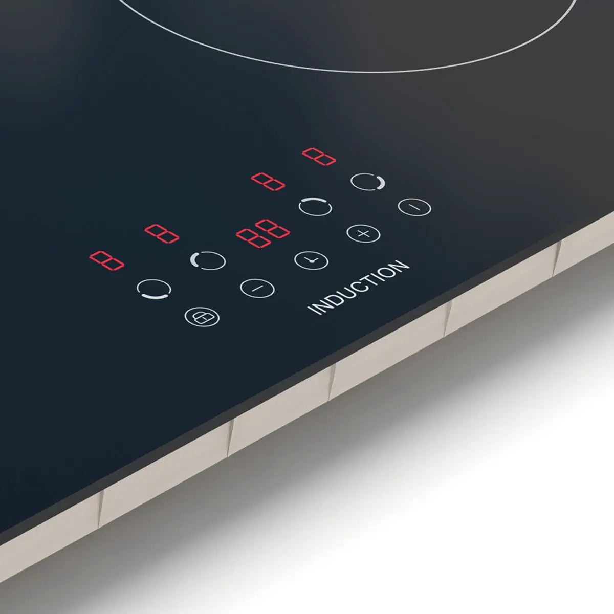 Baridi 60cm Built-In Induction Hob with 4 Cooking Zones, Black Glass, 6800W with 9 Power Settings, Touch Controls & Timer, Hardwired  White Rose Tools