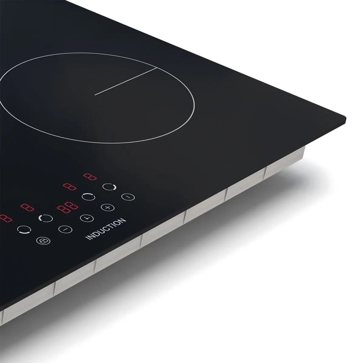 Baridi 60cm Built-In Induction Hob with 4 Cooking Zones, Black Glass, 6800W with 9 Power Settings, Touch Controls & Timer, Hardwired  White Rose Tools