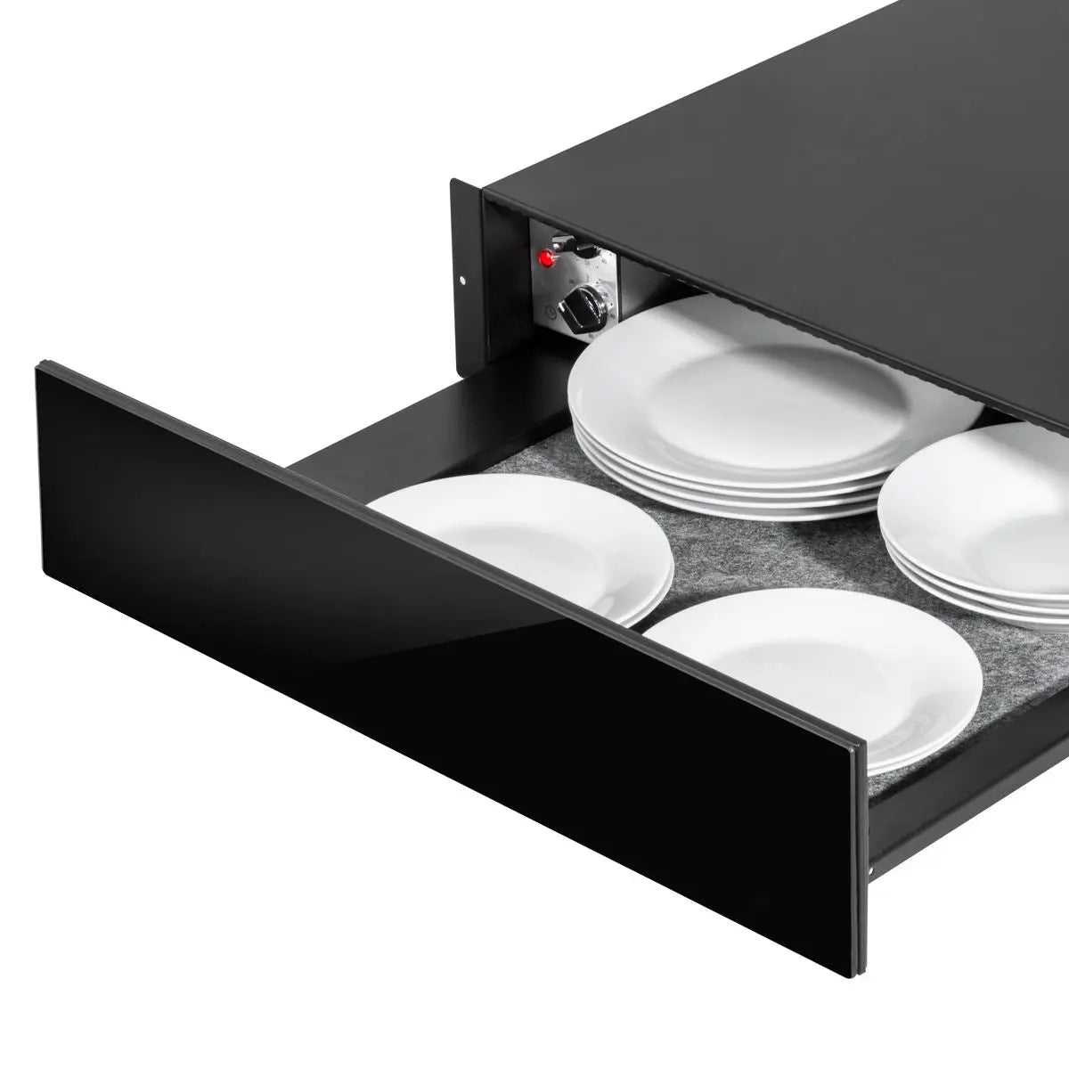 Baridi 60cm Built-In Warming Drawer, Push-to-Open, Anti-Slip Mat, Black  White Rose Tools