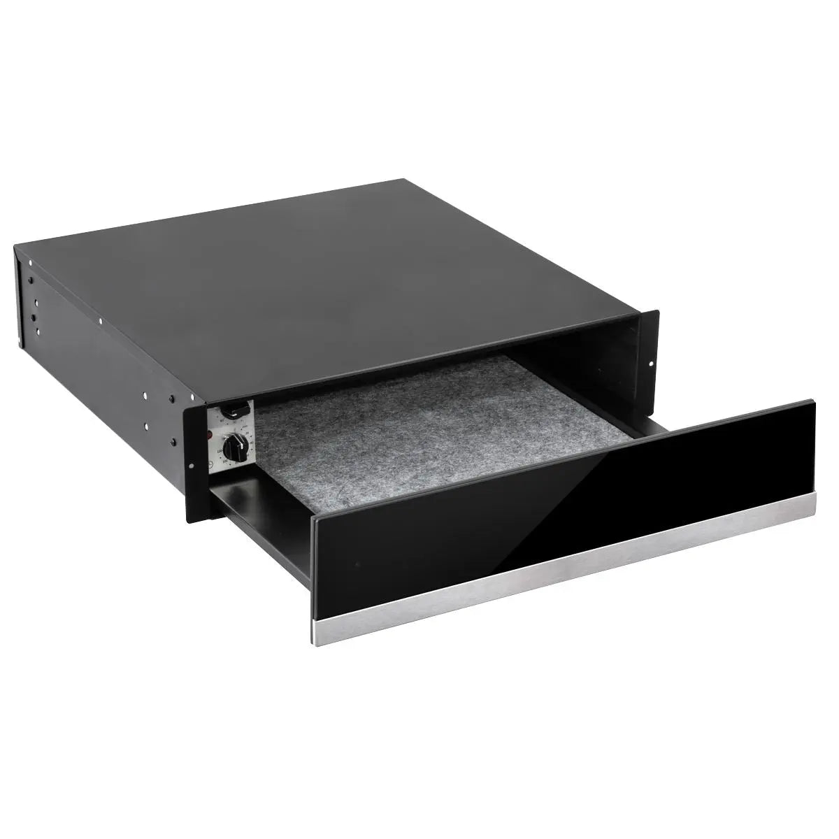 Baridi 60cm Built-In Warming Drawer, Push-to-Open, Anti-Slip Mat, Black/Stainless Steel  White Rose Tools