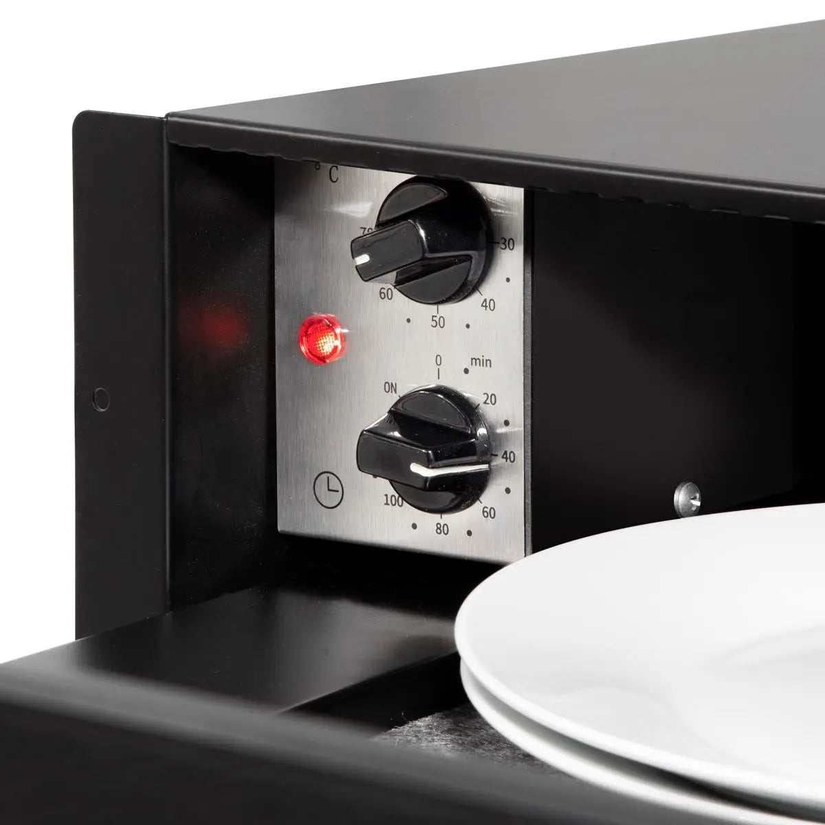 Baridi 60cm Built-In Warming Drawer, Push-to-Open, Anti-Slip Mat, Black/Stainless Steel  White Rose Tools