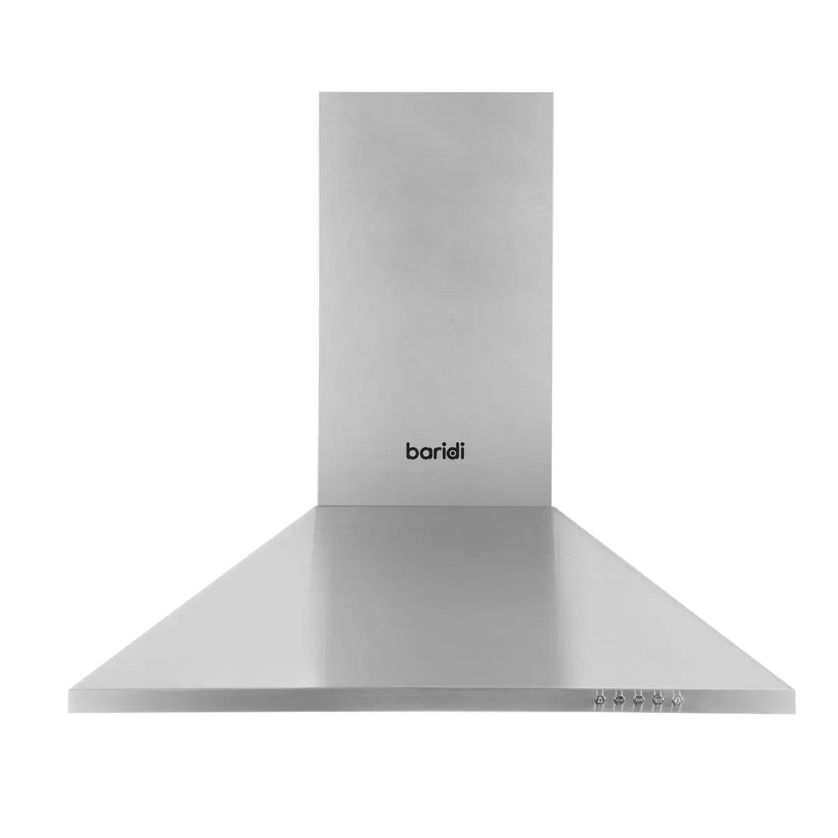 Baridi 60cm Chimney Style Cooker Hood with Carbon Filters, Stainless Steel  White Rose Tools