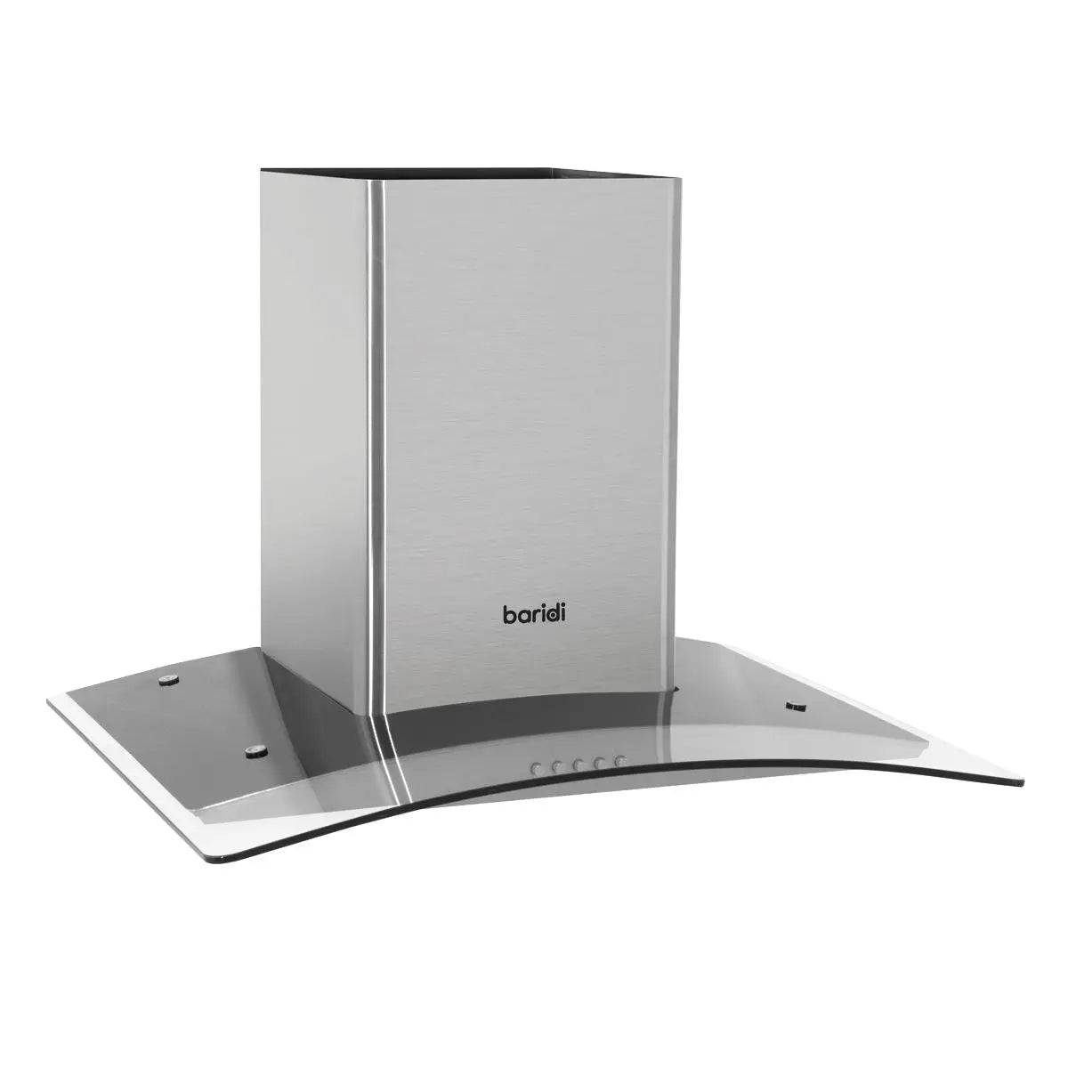 Baridi 60cm Curved Glass Cooker Hood with Carbon Filters, LED Lights, Stainless Steel  White Rose Tools