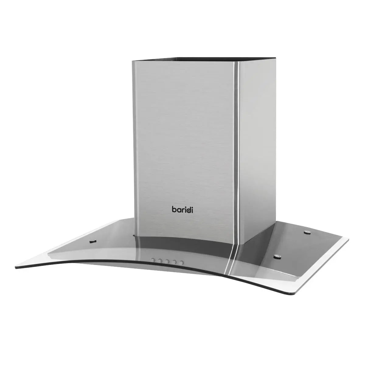 Baridi 60cm Curved Glass Cooker Hood with Carbon Filters, LED Lights, Stainless Steel  White Rose Tools