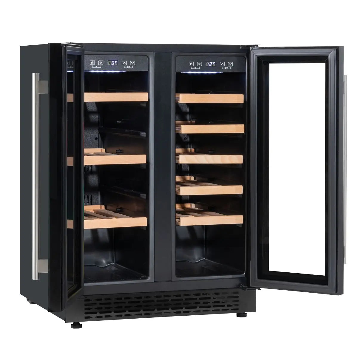 Baridi 60cm Dual Zone Wine Cooler and Drinks Fridge 40 Bottle/120 Can Built-In Under Counter/Freestanding Glass Fronted Bar Drinks Fridge Chiller  White Rose Tools