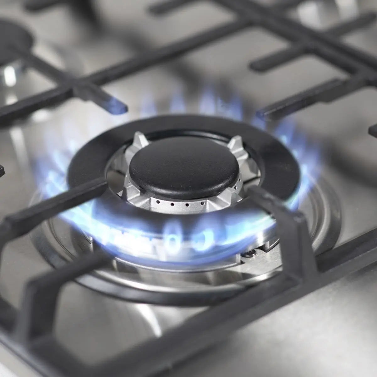 Baridi 60cm Gas Hob, 4 Burner and Cast Iron Pan Supports, Stainless Steel  White Rose Tools