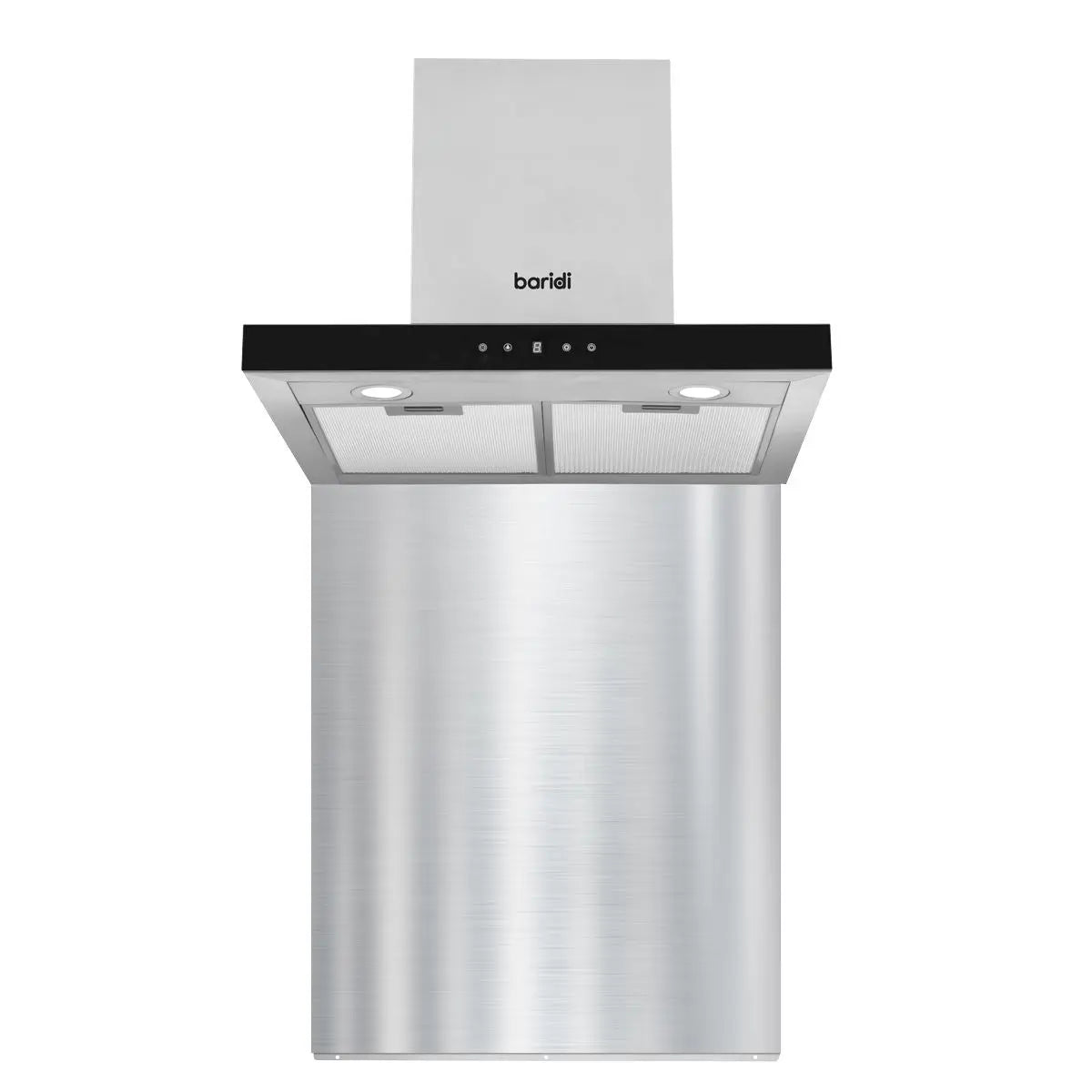Baridi 60cm T Shape Chimney Cooker Hood with Carbon Filters & Splashback, Stainless Steel  White Rose Tools