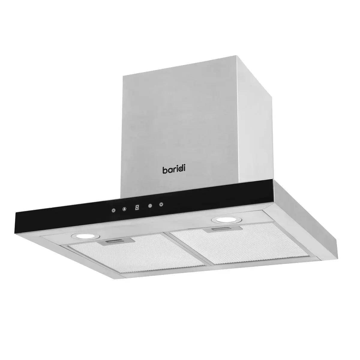 Baridi 60cm T-Shape Chimney Cooker Hood with Carbon Filters, Stainless Steel  White Rose Tools