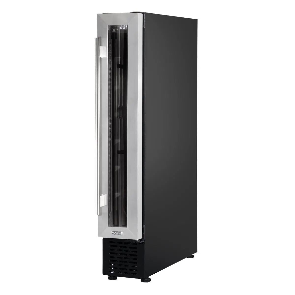 Baridi 7 Bottle 15cm Slim Wine Cooler with Digital Touchscreen Controls, Stainless Steel  White Rose Tools