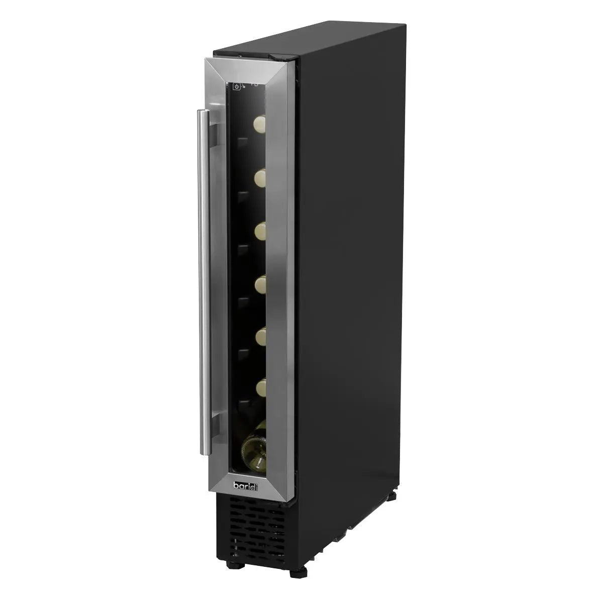 Baridi 7 Bottle 15cm Slim Wine Cooler with Digital Touchscreen Controls, Stainless Steel  White Rose Tools
