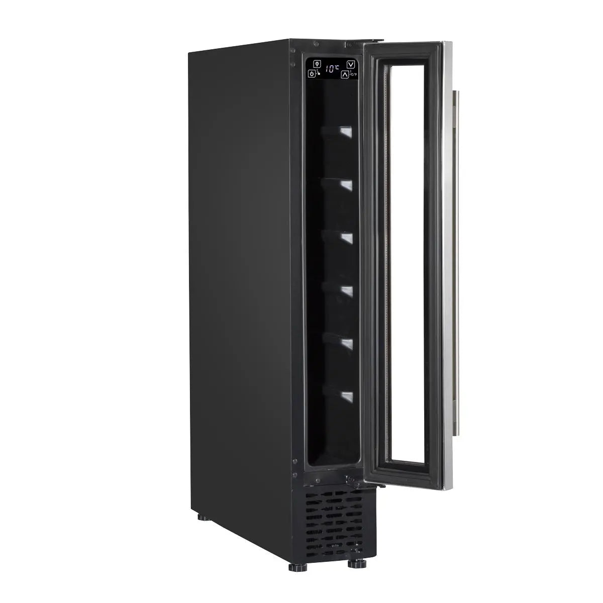 Baridi 7 Bottle 15cm Slim Wine Cooler with Digital Touchscreen Controls, Stainless Steel  White Rose Tools