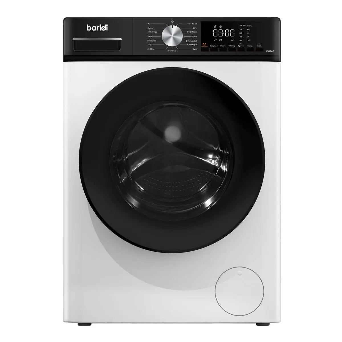 Baridi 8/5kg Washer Dryer, Front Loading, 1400rpm Energy Rating A – White  White Rose Tools