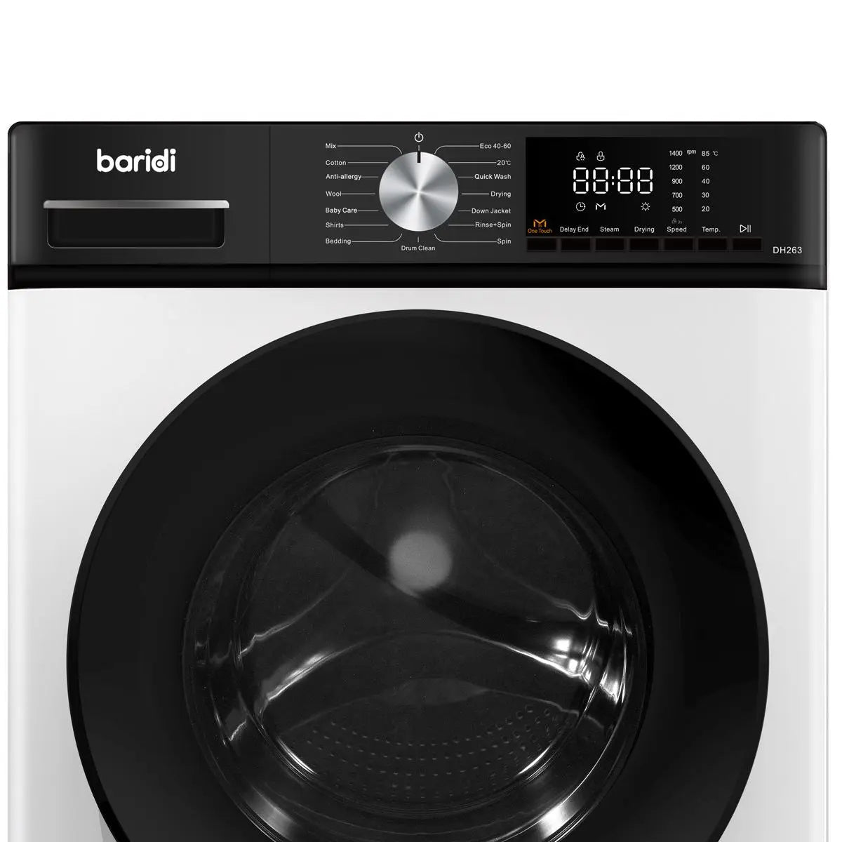 Baridi 8/5kg Washer Dryer, Front Loading, 1400rpm Energy Rating A – White  White Rose Tools