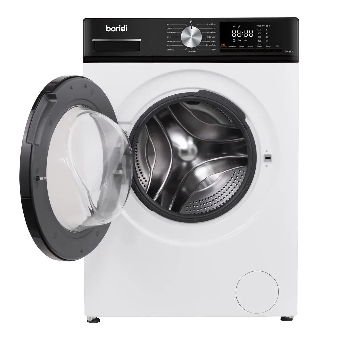 Baridi 8kg Washing Machine, Front Loading, 1400rpm Energy Rating A – White  White Rose Tools